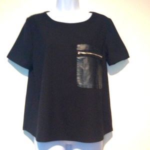 Lush Black Tee With Zippered Pocket